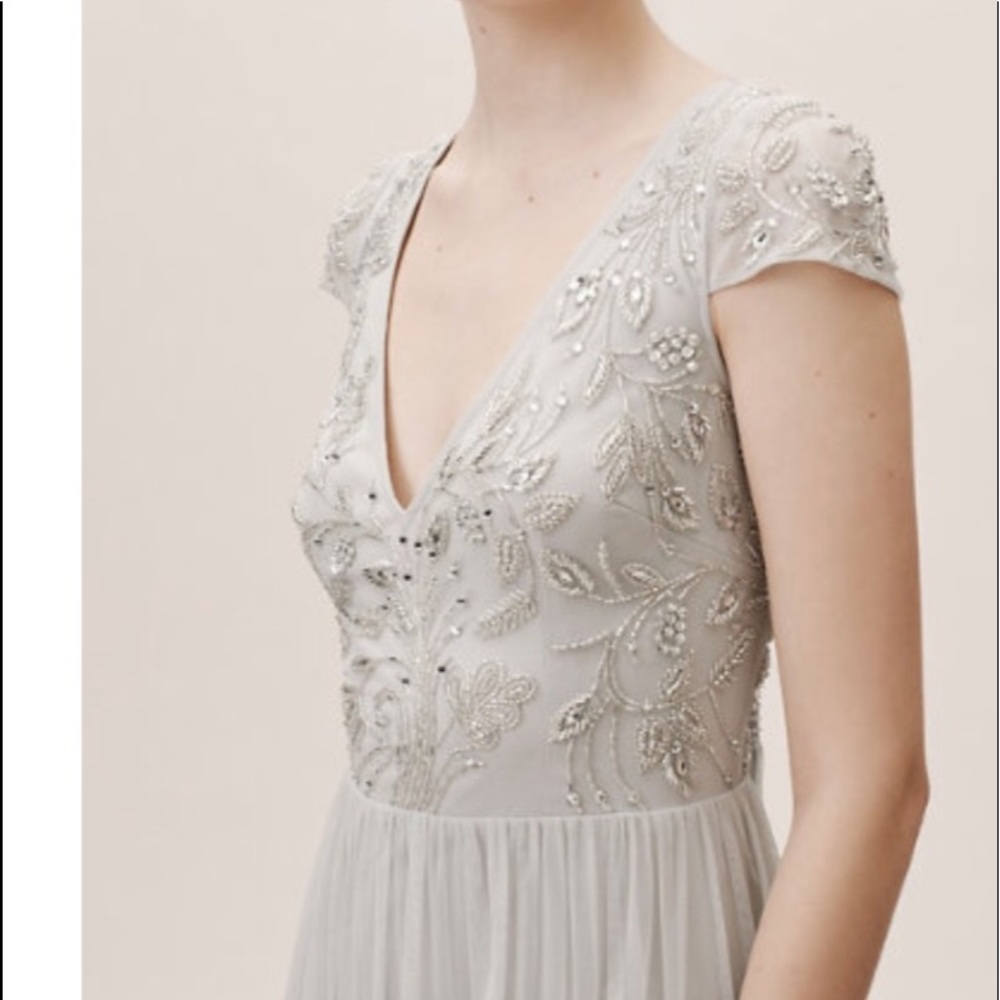 BHLDN light gray beaded formal gown brand new with tags